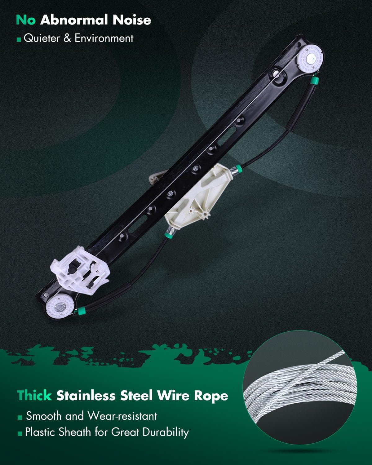 SCITOO Rear Right Passenger Side Power Window Regulator Without Motor Replacement for 2004-2010 for BMW X3