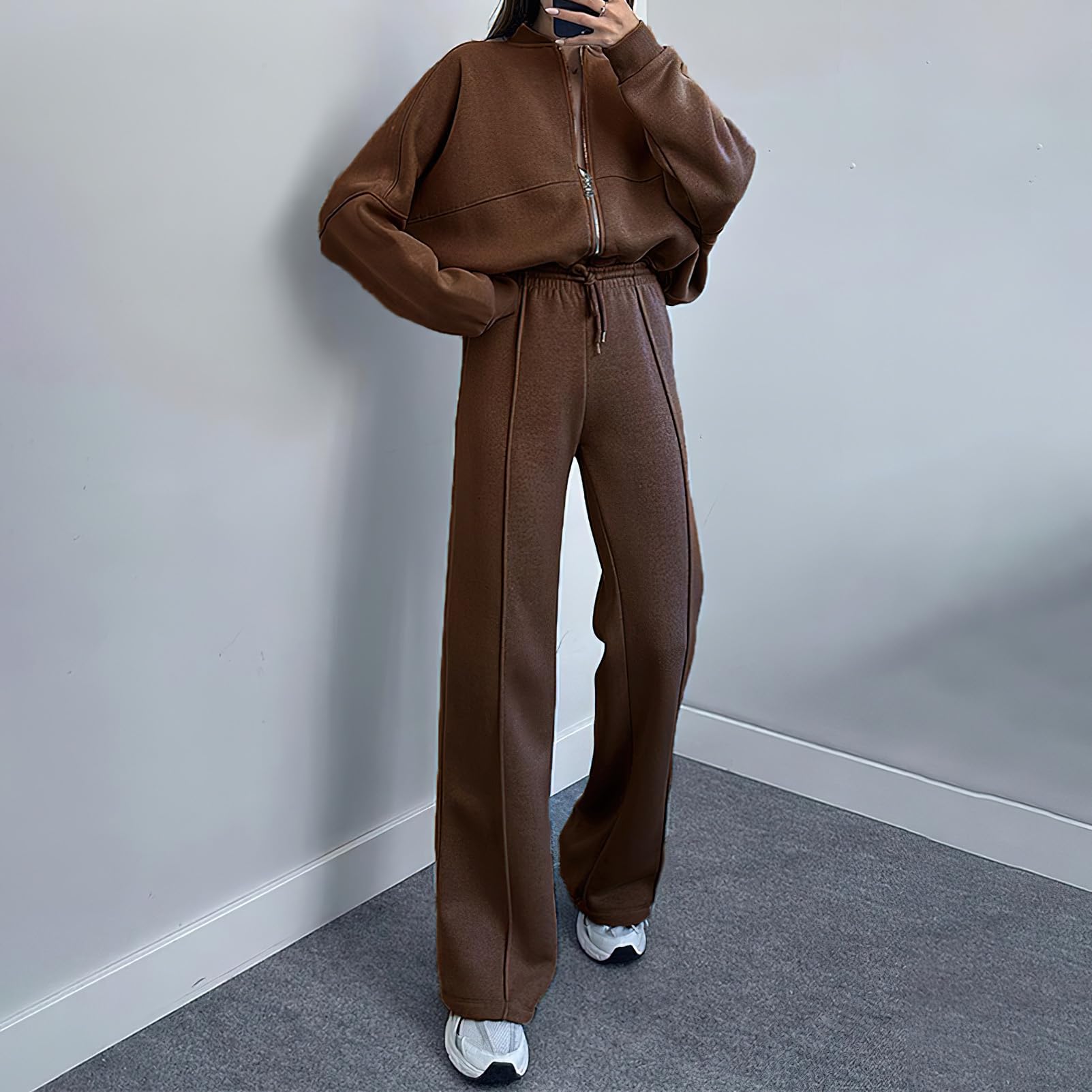 amropi Chándal de Mujer Chaqueta Sudadera con Cremallera y Pantalón Deporte Conjunto — view 4
