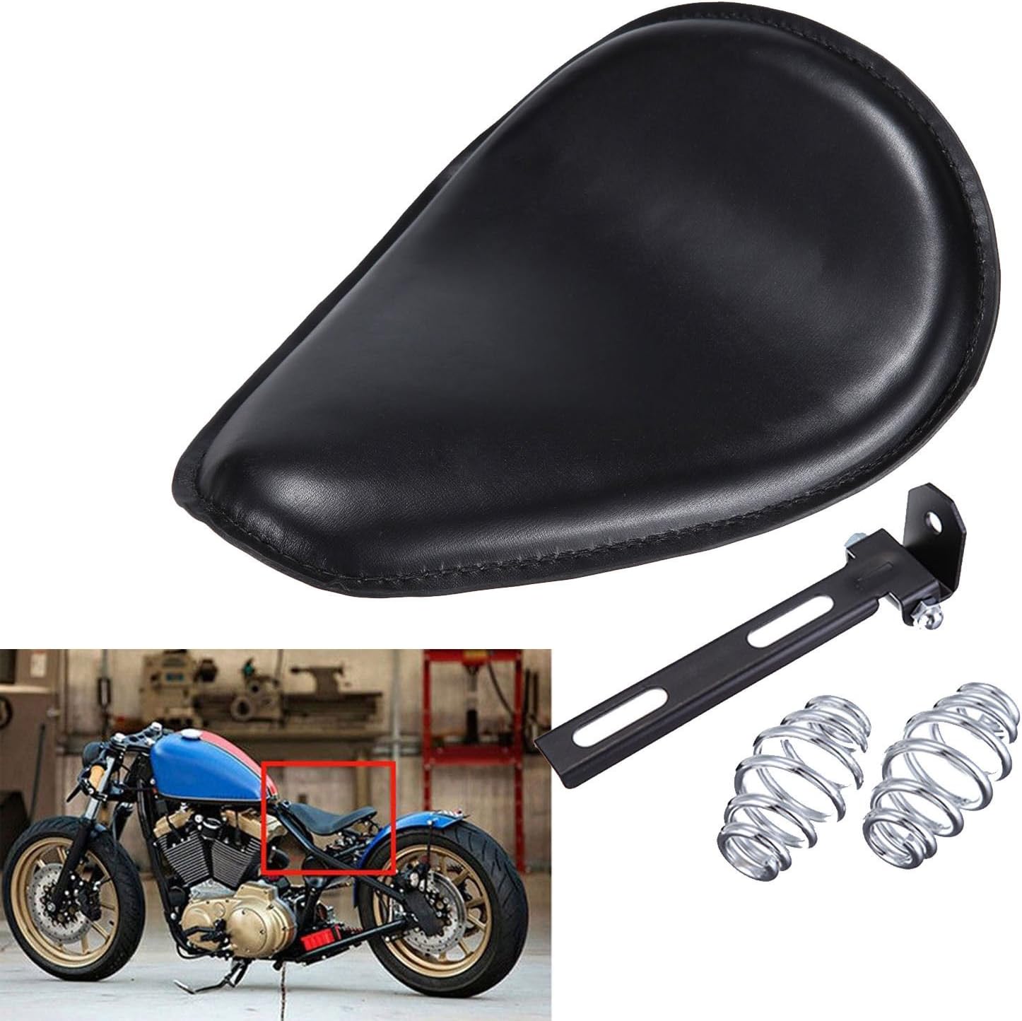 Ambienceo Motorcycle Solo Seat Spring Bracket Mount Kit For Harley Honda Sportster Bobber Chopper