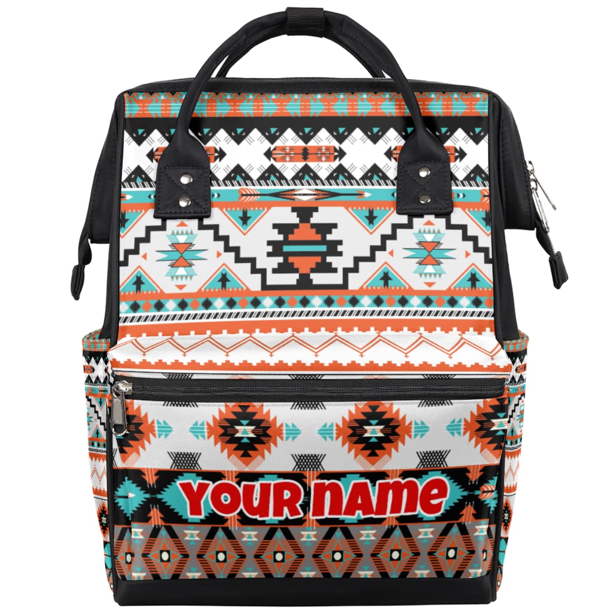 Personalized Diaper Bag Backpack with Name Ethnic Geometric Boho ...