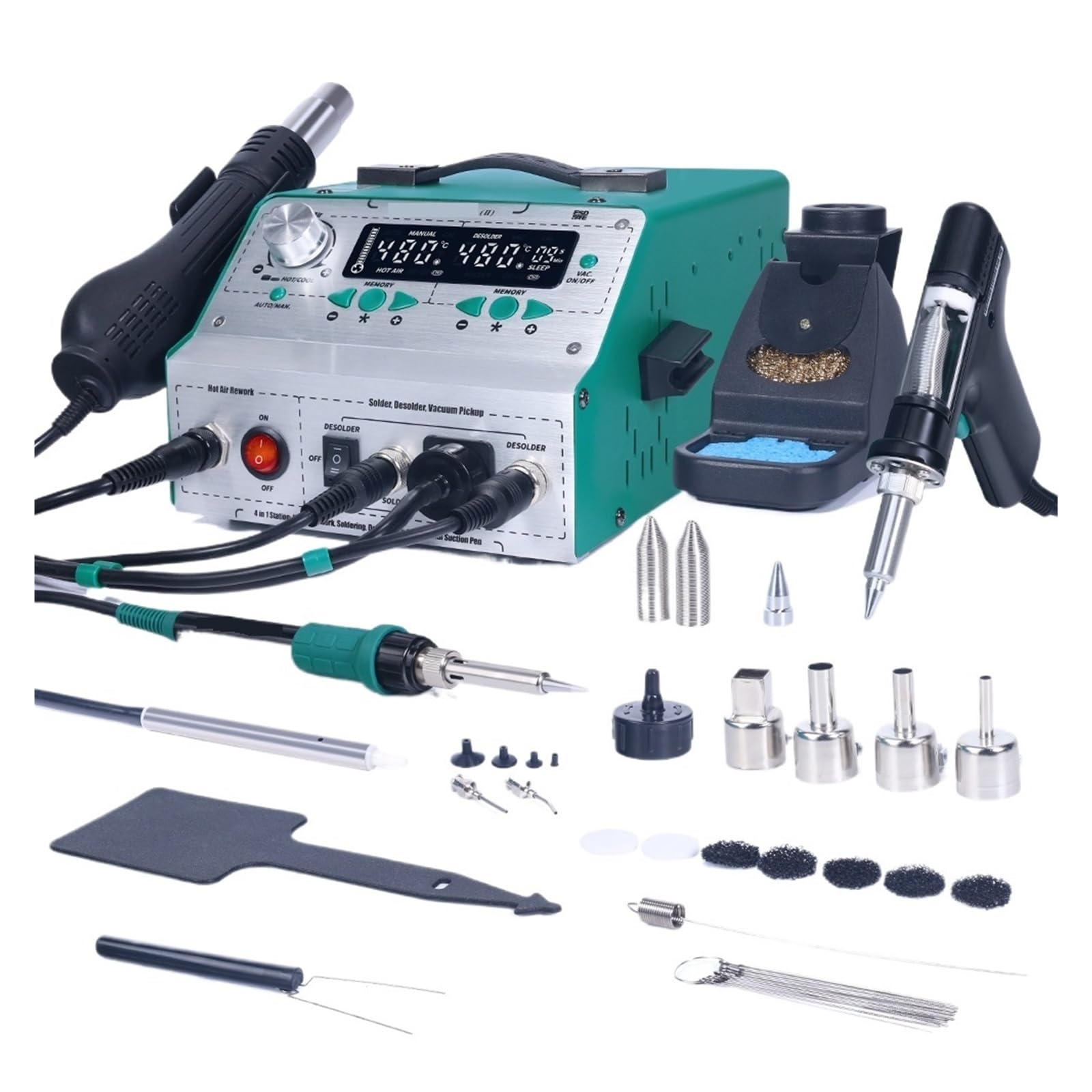 Estación de soldadura 780W con pistola de aire caliente 4 en 1 para desoldar con precisión