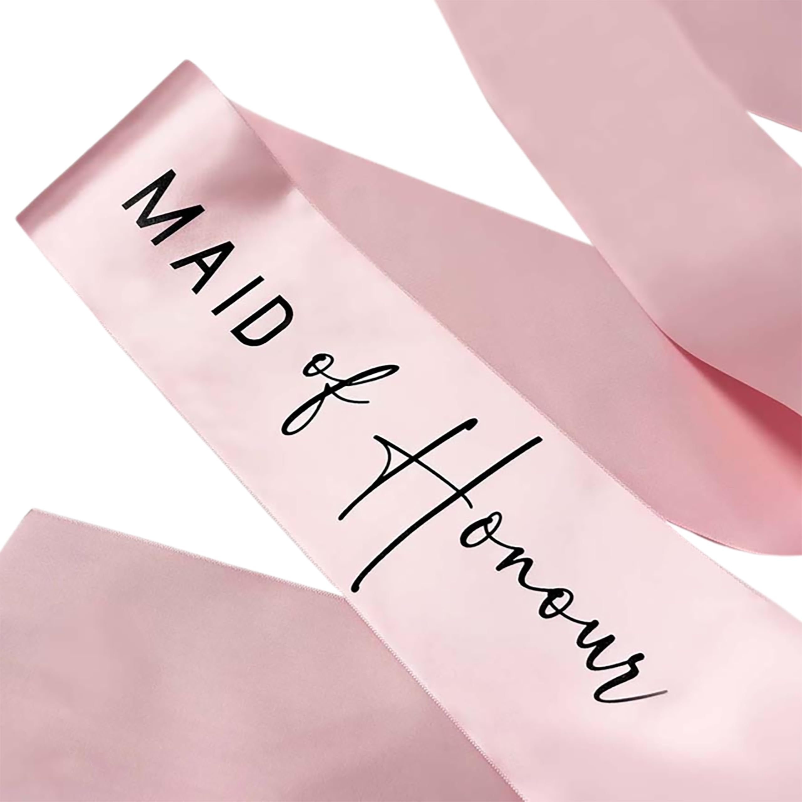 All Tied Up UK Ltd Bride Tribe Hen Party Sashes - Pink and Black Bride Tribe Hen Party Accesssories (Pink Maid of Honour Sash)