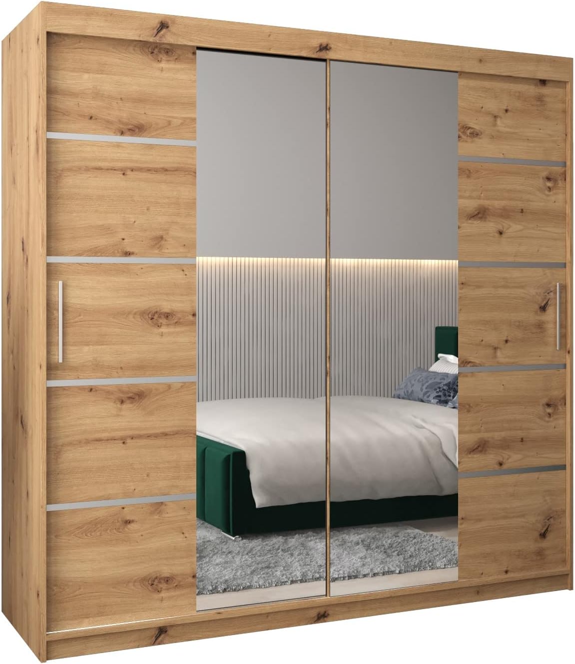 ABIKSMEBLE Armoire Porte coulissante Miroir Verona 4 Armoire Chambre