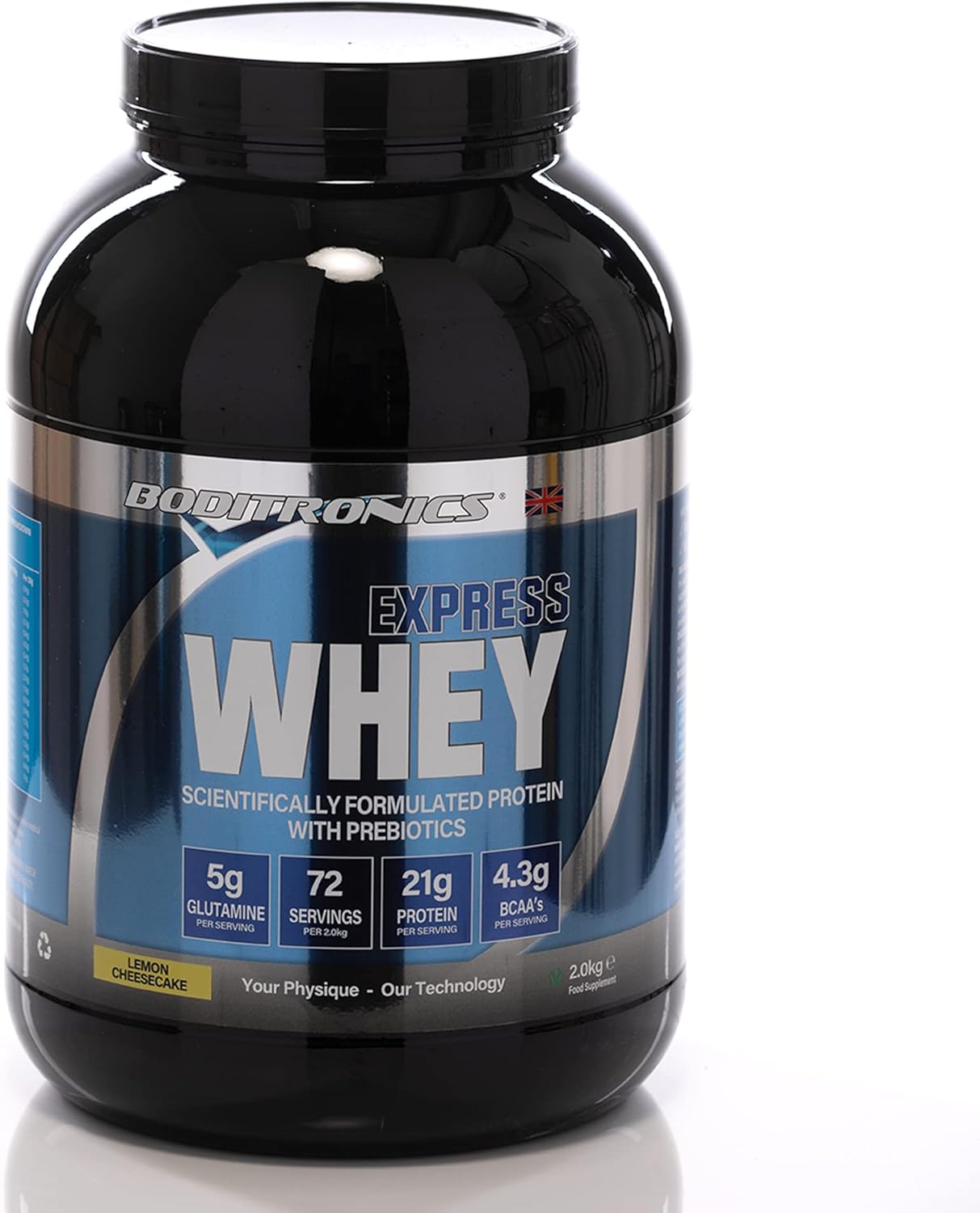 Boditronics Express Whey Protein Powder Muscle Building Powder with Dietary Fibre, BCAA, and