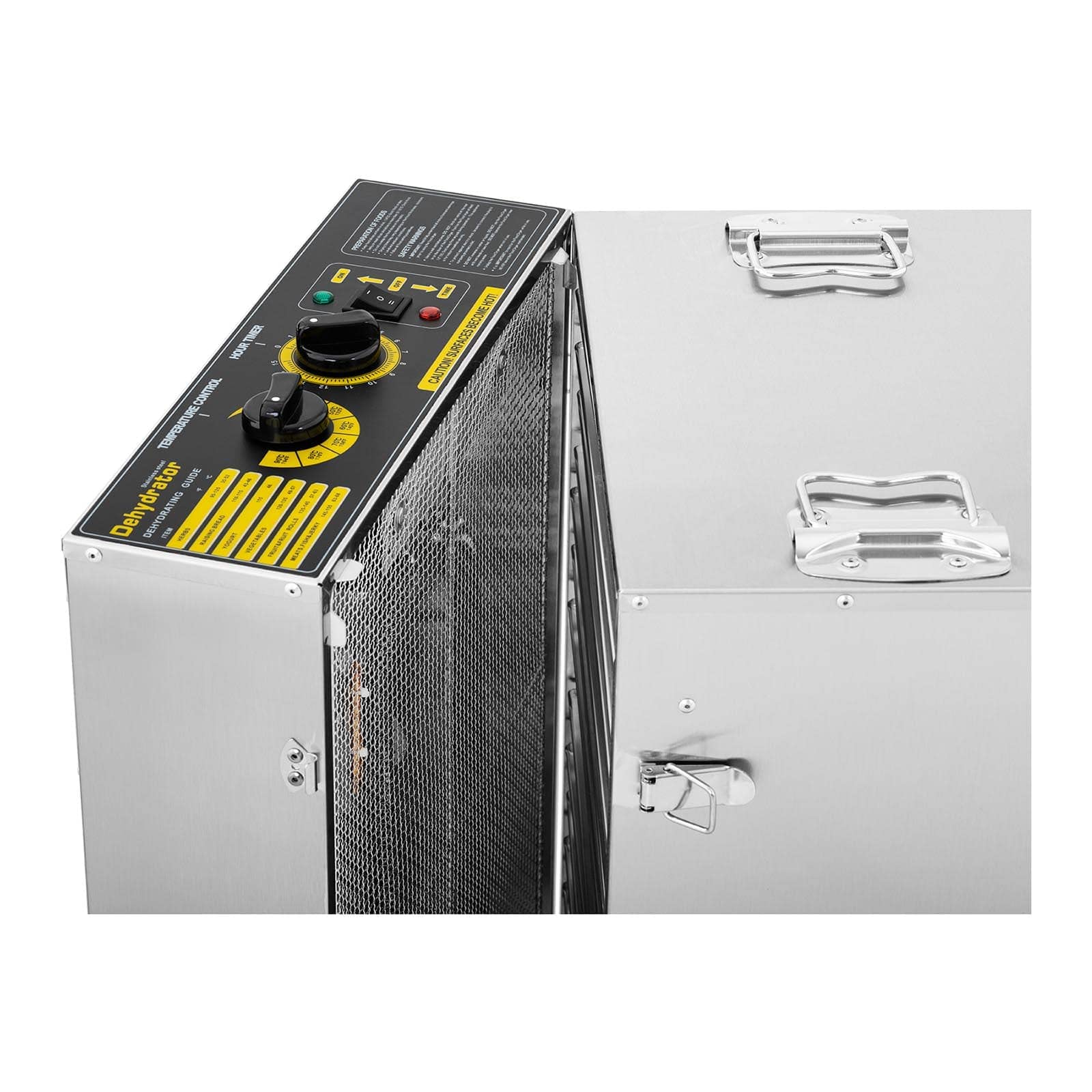 Royal Catering Deshidratador De Alimentos Máquina Secadora RCDA-1350/100S (Temporizador: 0-15 horas, Temperatura: 40-90 °C, 1500 W, 16 bandejas)