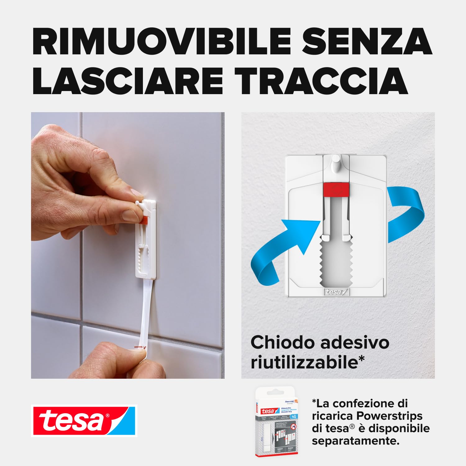 Tesa Adjustable Adhesive Nail For Tiles & Metal 4Kg