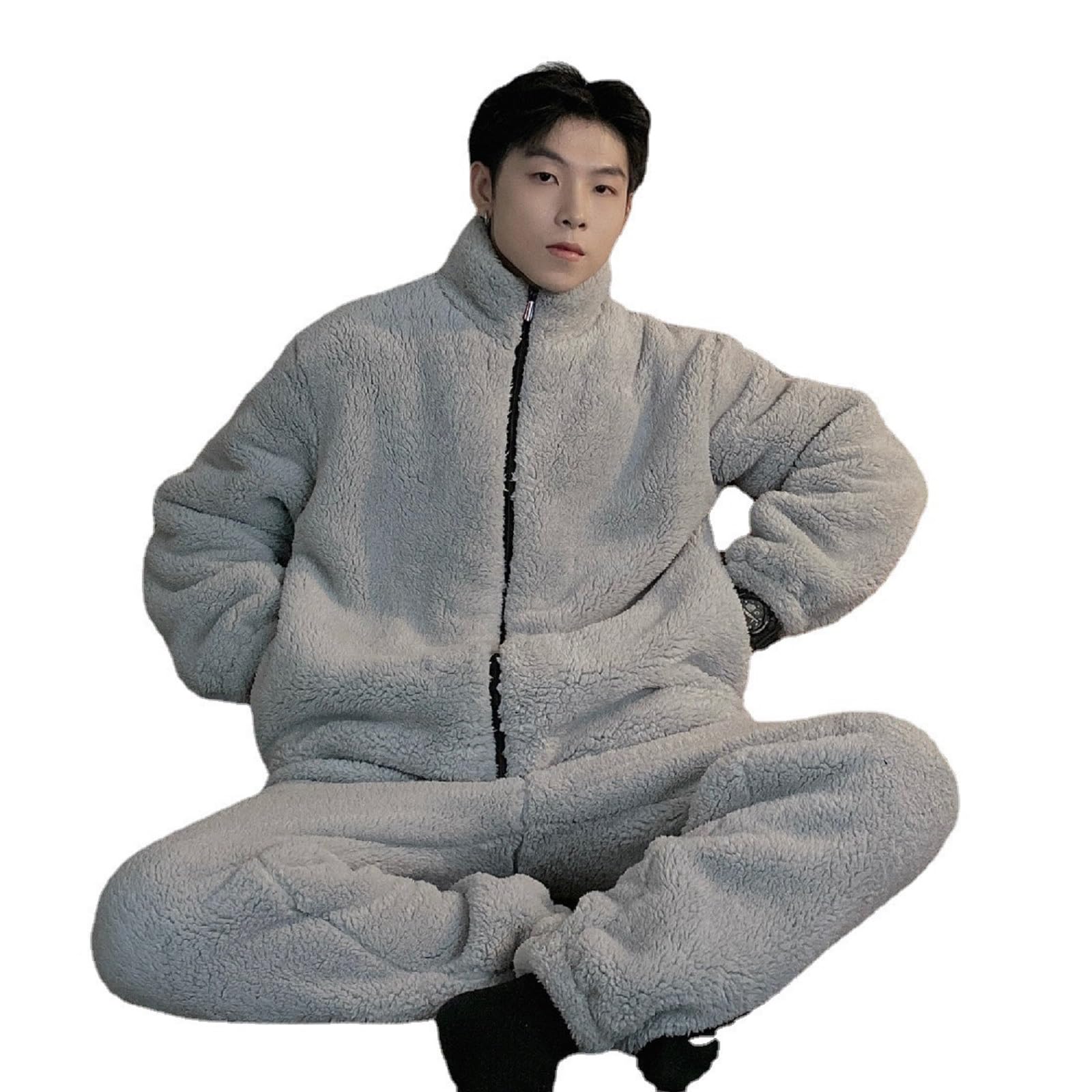 Pigiama Set di Pigiami per Uomini Inverno Inverno Folte in Flanella Calda Pigiama A Maniche Lunghe Abbigliamento da Casa Pijamas Casual