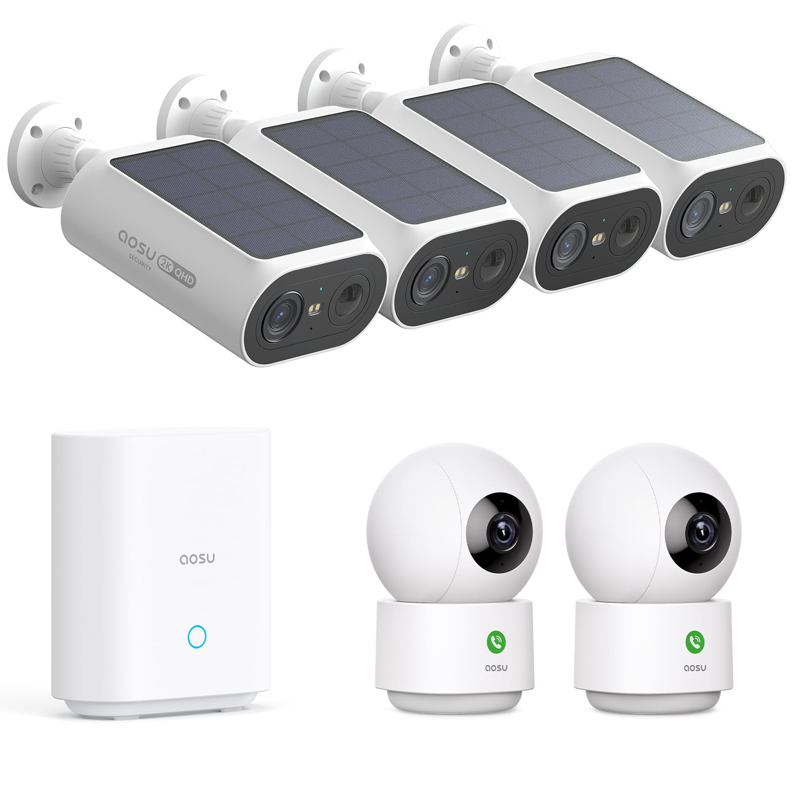 AOSU Wireless Ourdoot/Indoor Camera for Home Safety, 2k Resolution, Easy to Setup