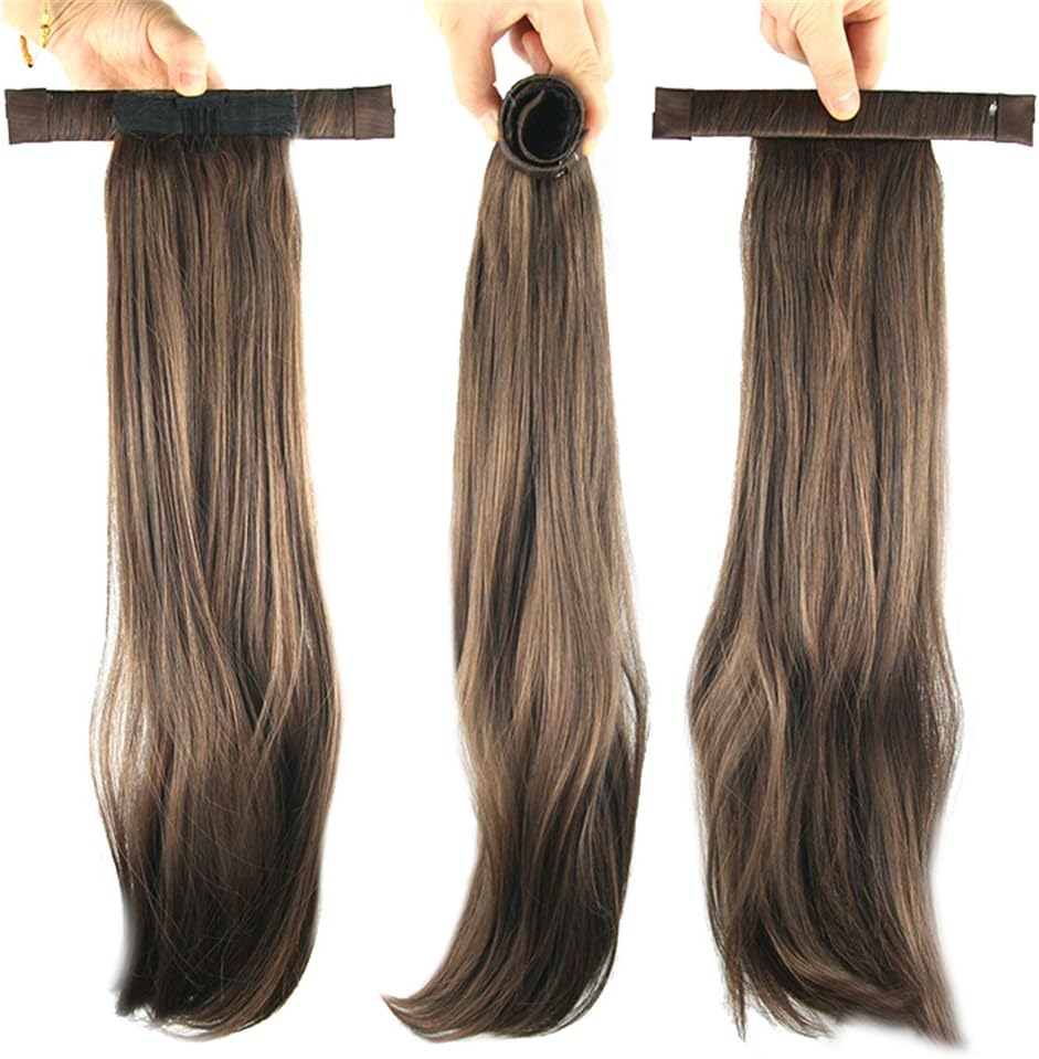 USIX19" Hair Piece Band Ponytail Extension Straight Nature Looking Heat-Resisting Ponytail Extension One Size multicolored 5107169911