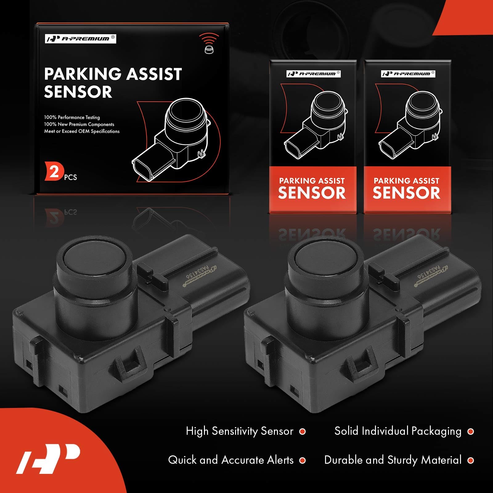 A-Premium 2-PC Reverse Backup Parking Assist Sensor Compatible with Select Lexus Models - LS460 2007-2014, LS600h 2008-2014, Replace# 8934150060