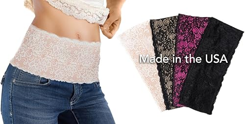 Miniatura 4 de Stashbandz Cinturón de viaje de encaje, cinturón para correr, riñonera, riñonera, 4 bolsillos grandes con agarre de silicona, se adapta a teléfonos