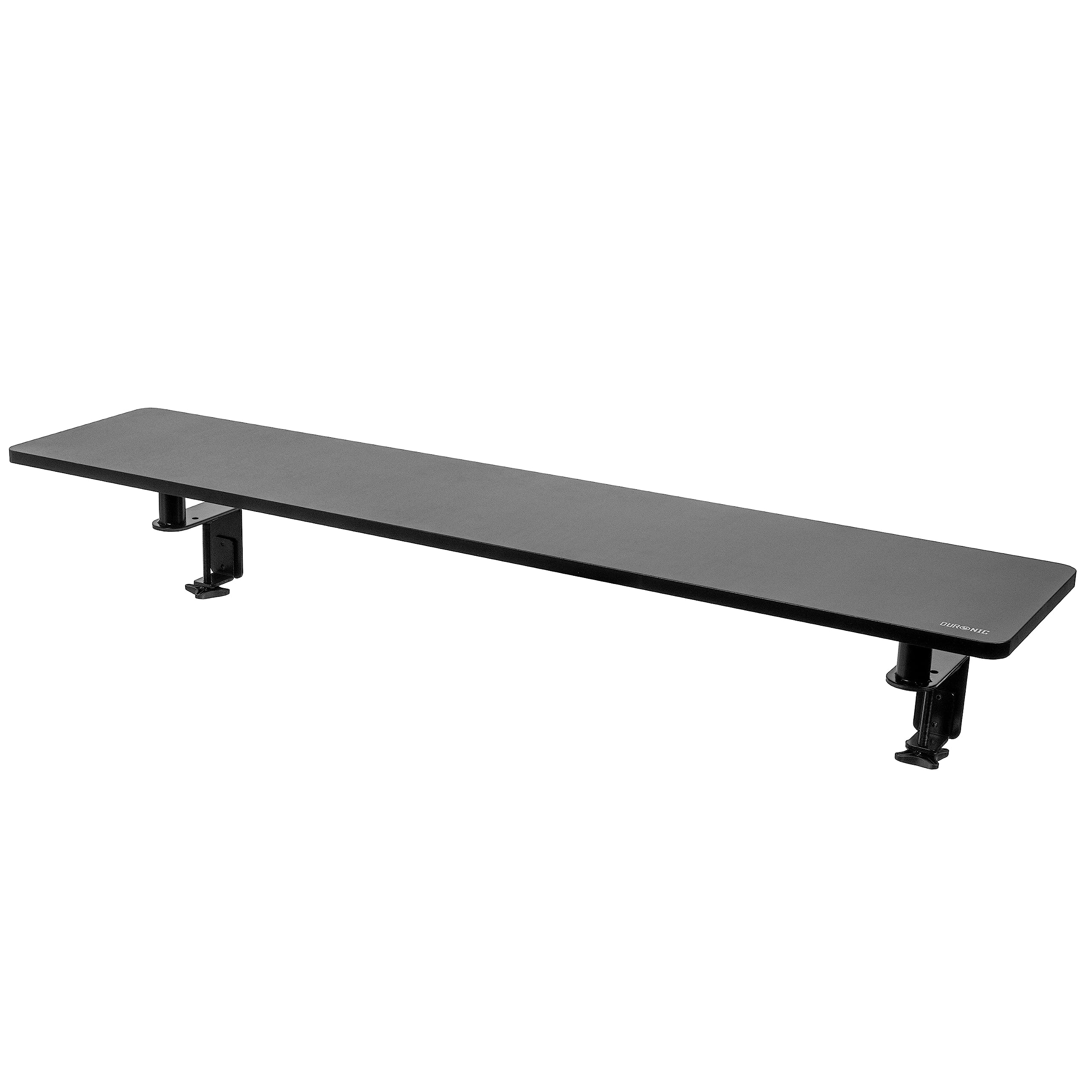 Duronic Monitor Riser Shelf DMR01, Clamp-On Laptop and Screen Stand for Desktop, 117x25cm Platform, Desk Shelf, Add-On Accessory, 15kg/33lbs Capacity โ Black