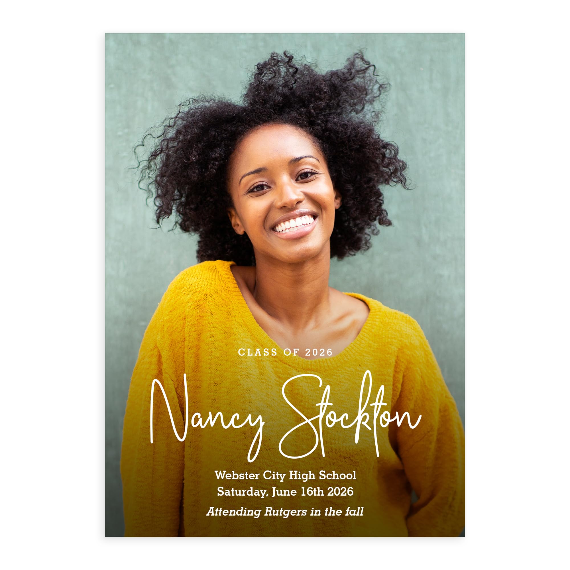 Let's Make Memories Personalized Graduation Announcements Class of 2026 or Any Year - Premium Quality Invitations - 5x7 - Custom Photo Cards & White