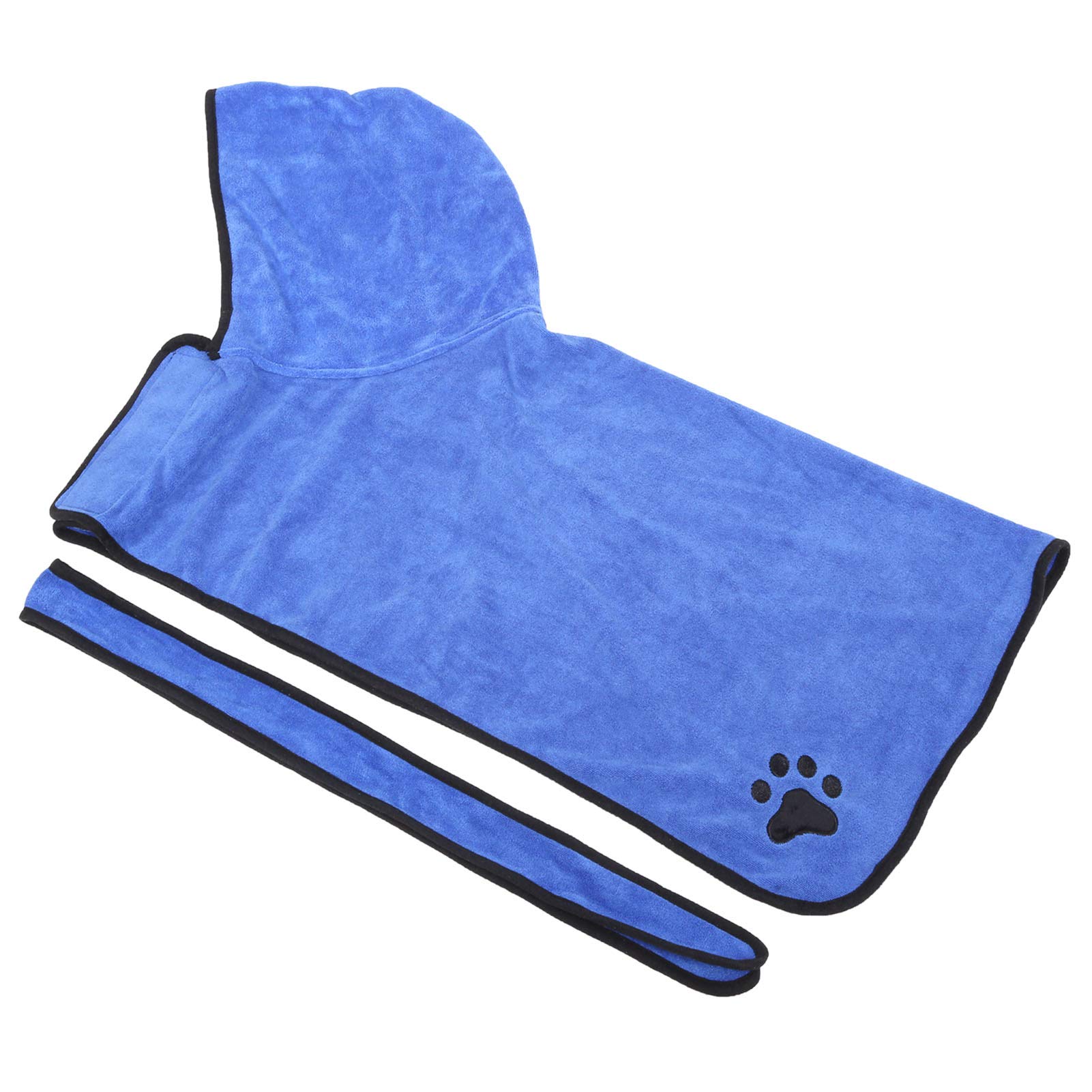 Accappatoio per animali in fibra con cintura, asciugamano per (XL) | Accappatoio per cani con cappuccio, realizzato in tessuto di fibra assorbente, dotato di cintura regolabile e chiusura al