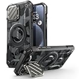 SUPCASE for iPhone 15 Pro Max Case with Camera Cover & Stand (UBMag XT) [Compatible with MagSafe] [Built-in Kickstand] [Military-Grade Protection] Heavy Duty Rugged Magnetic Phone Case, Shadow