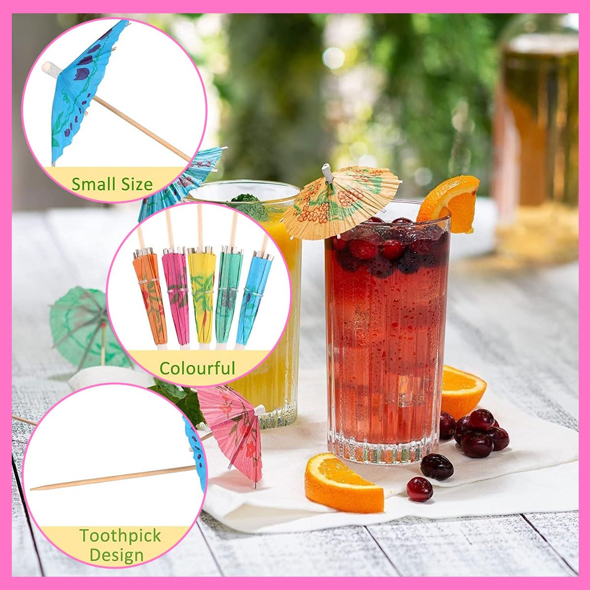 Sombrilla de Cóctel, 60pc Sombrilla de Cóctel de Papel Colorido, Sombrilla de Papel Colorida, Sombrilla de Bebida Tropical, Adecuado para Bodas, Fiestas, Bebidas, Frutas, Pasteles, Etc