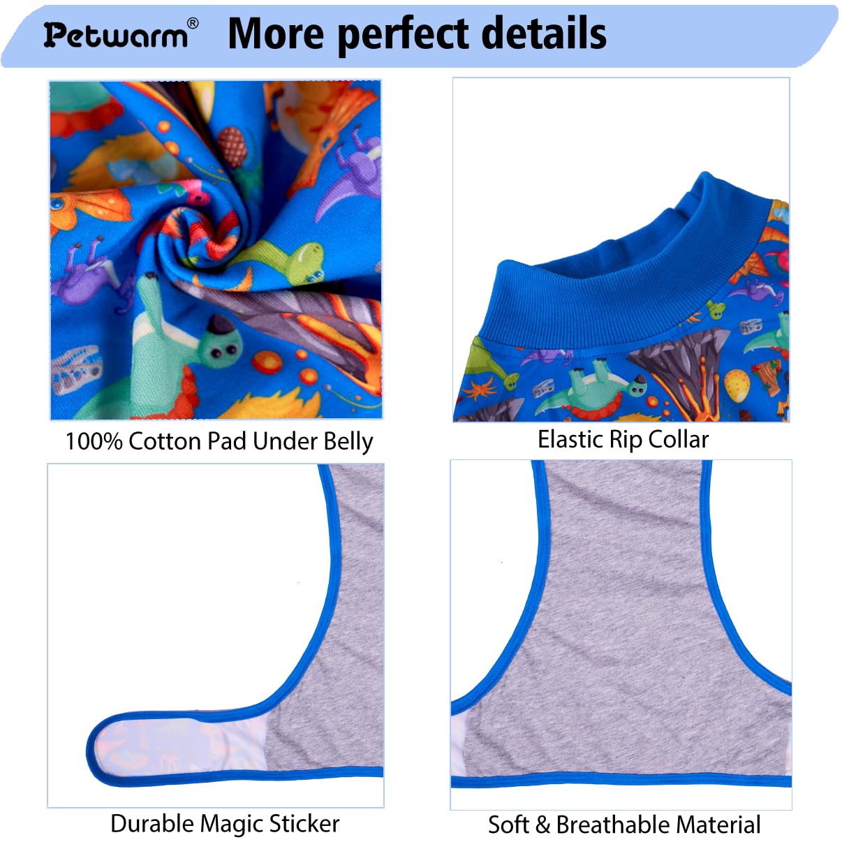 PetWarm Dog Protective Suit, Surgery Suit for Dogs Onesie for Dogs Anti-Licking Dog Surgical Recovery Pajamas - Image 4