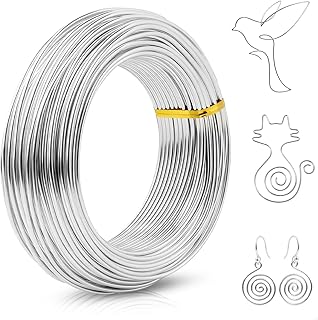 Basteldraht,Aluminiumdraht 2mm,Draht Zum Basteln,Schmuckdraht,(33M-Silver)