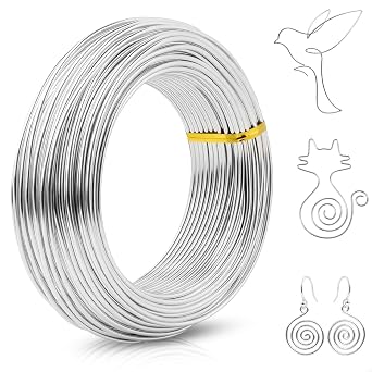 MOXYOY 12 Gauge Aluminum Craft Wire,108 Feet 2mm Thick Bendable Florist Wire,Bonsai Wires,Bendable Metal Wires,for Sculpting, DIY Jewelry, Modelling, and Dolls DIYSliver