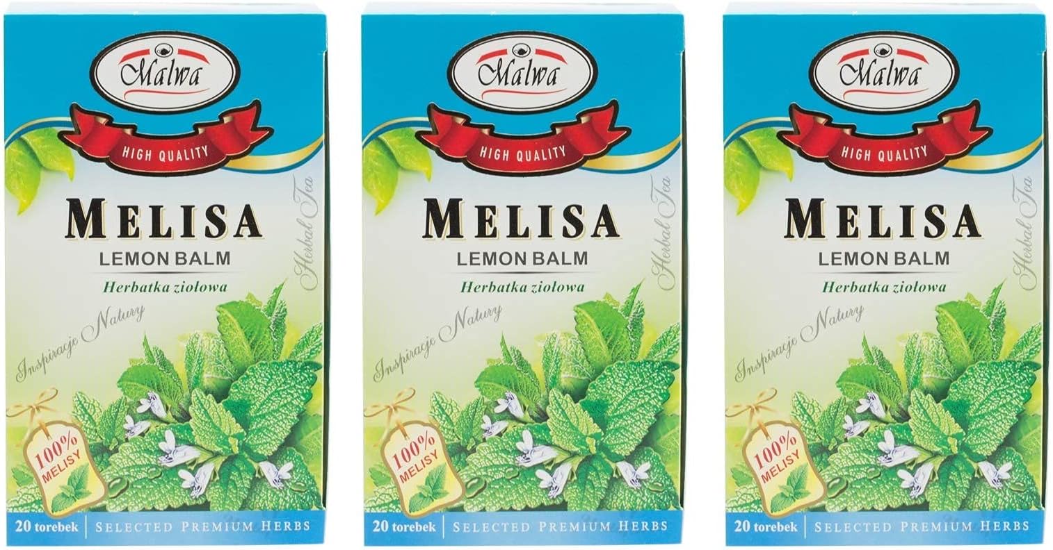Malwa Herbata Ziolowa - Melisa (Melissa Tea), Poland, Pack of 3, 40 g/1.41 oz