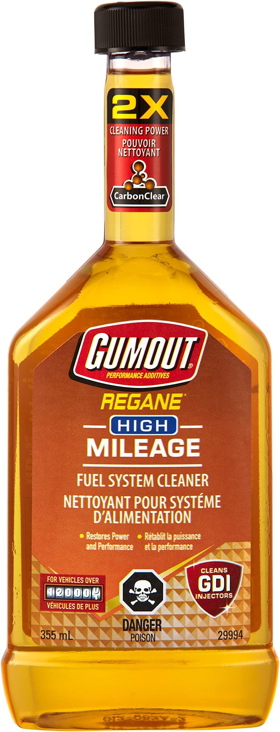 Gumout 29994 Regane High Mileage Complete Fuel System Cleaner, 355mL
