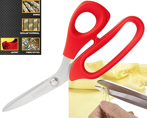 VAMPLIERS - Tijeras de Kevlar de fibra óptica de 8 pulgadas, tijeras de acero al carbono de grado industrial, corta kevlar, dyneema, espectros,