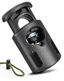 Ptinyiv 12Pcs Cord Lock, Cord Locks for Drawstrings, Black Plastic Spring Toggle Stoppers, Reliable Cord Fastener Clips for Paracord, Shoelaces, Bags, Clothing, and DIY Projects