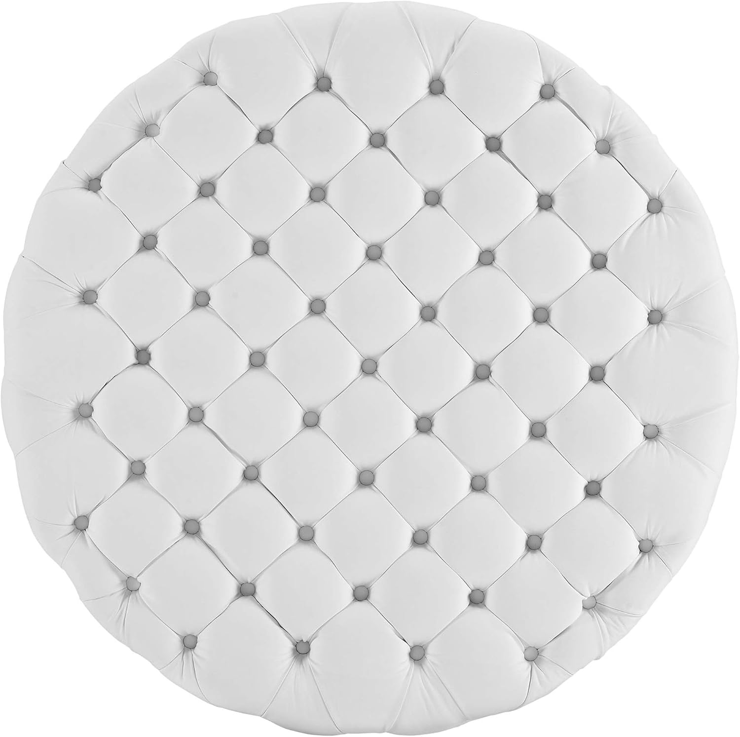 Ergode Sophisticated Amour Tufted Round Ottoman - Elegant Design, Dense Foam Padding