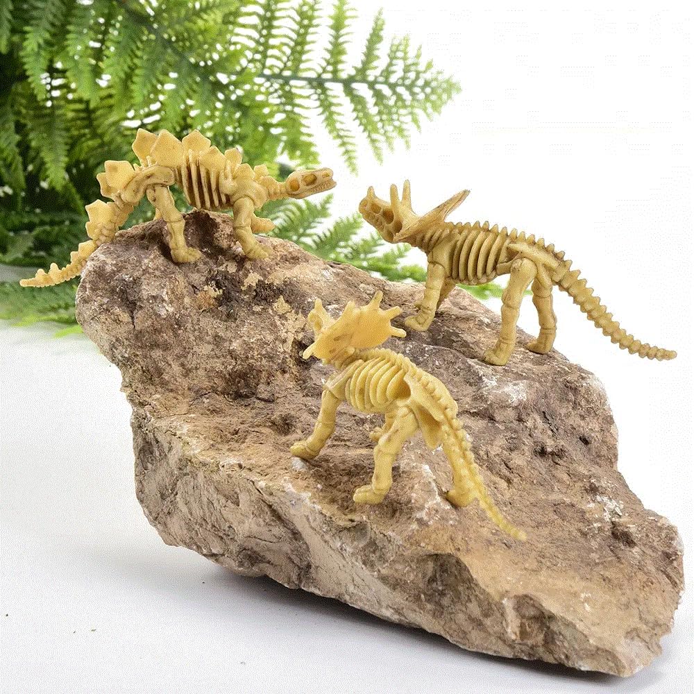 Zugar Land Ancient History 3"-4" Dinosaur Fossil Skeleton Figures (48 Pack) Dino, Sand Dig, Great Science Learning Kit. Party Favor, Decoration, Stocking Suffer. (48 Dinosaurs)