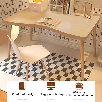 Computer Desk Modern Office Writing Desks, 100x50cm Study Table Cute Simple Vanity Table for Bedroom,Living Room