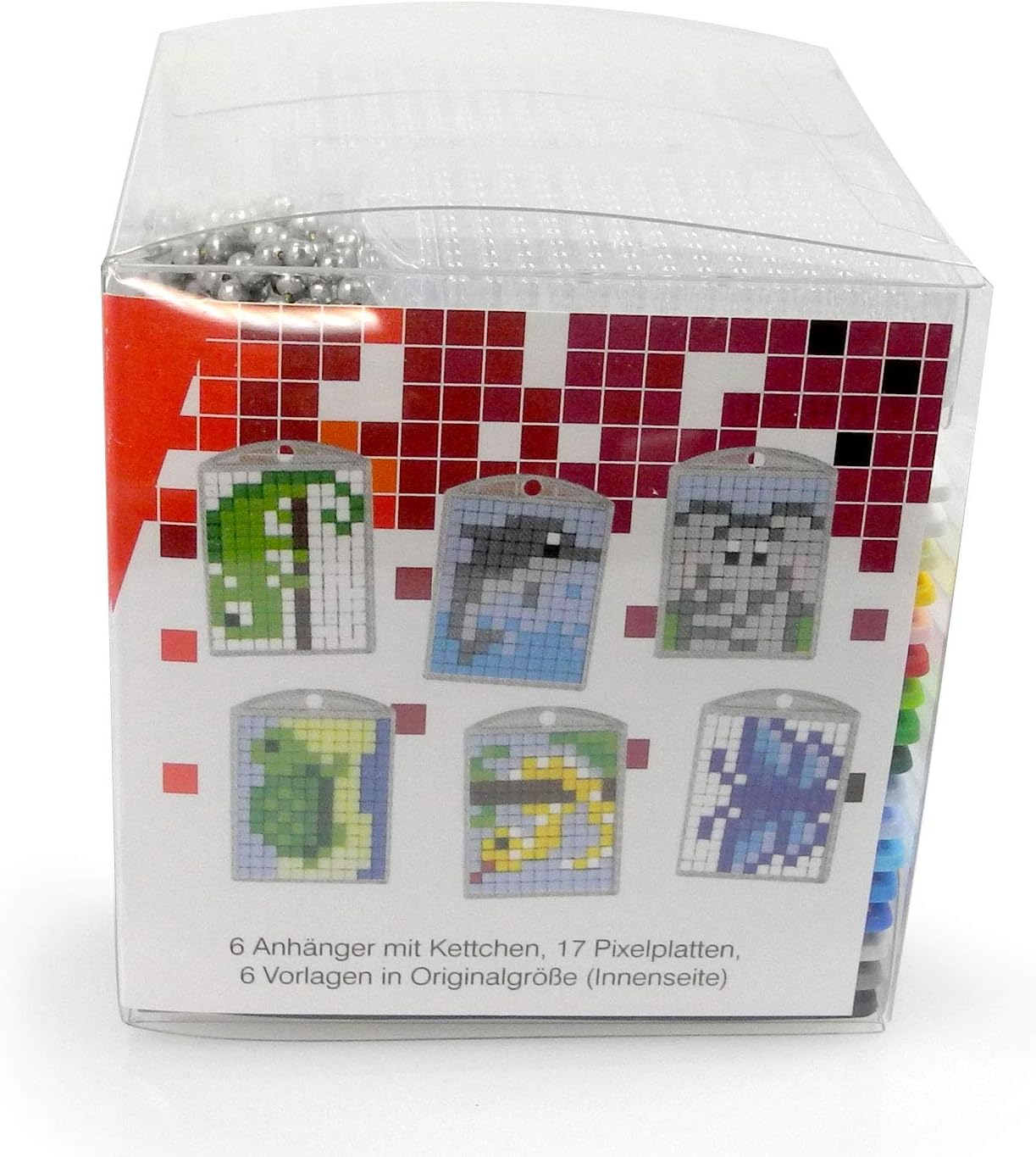 Pracht Creatives Hobby Pixel P90069-63501 Fun Craft Set 31 for Making 6 Keyrings (Lockets) for Children Easy Plug-In System - Image 3