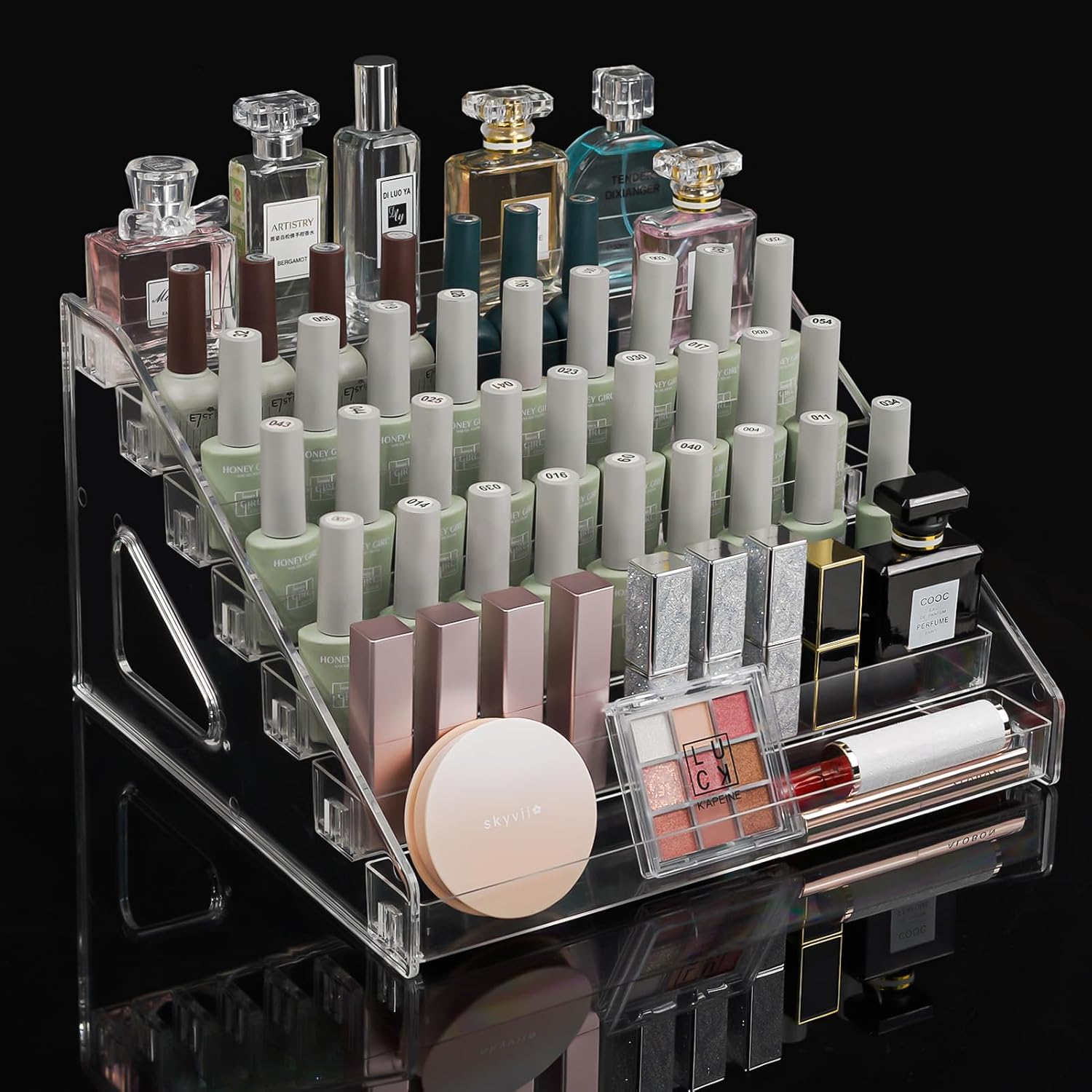 SMFANLIN 7 Tiers Nail Polish Holder Organizer, MultiLevel Acrylic Nail Polish