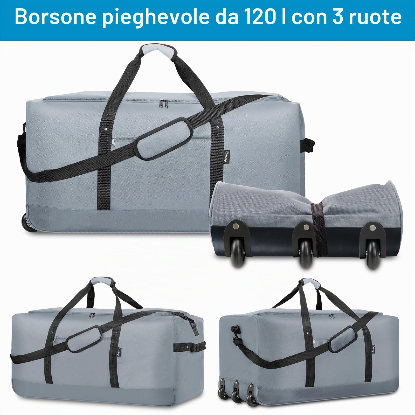 Finnhomy Borsone pieghevole da 120 l