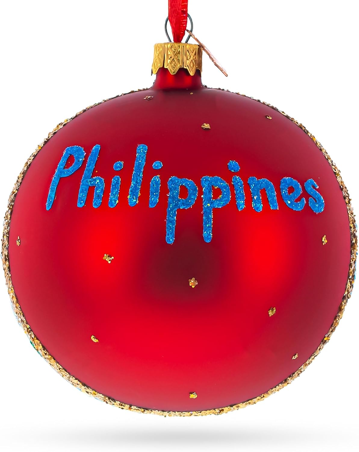 Cebu & Boracay, Philippines Glass Ball Christmas Ornament 4 Inches