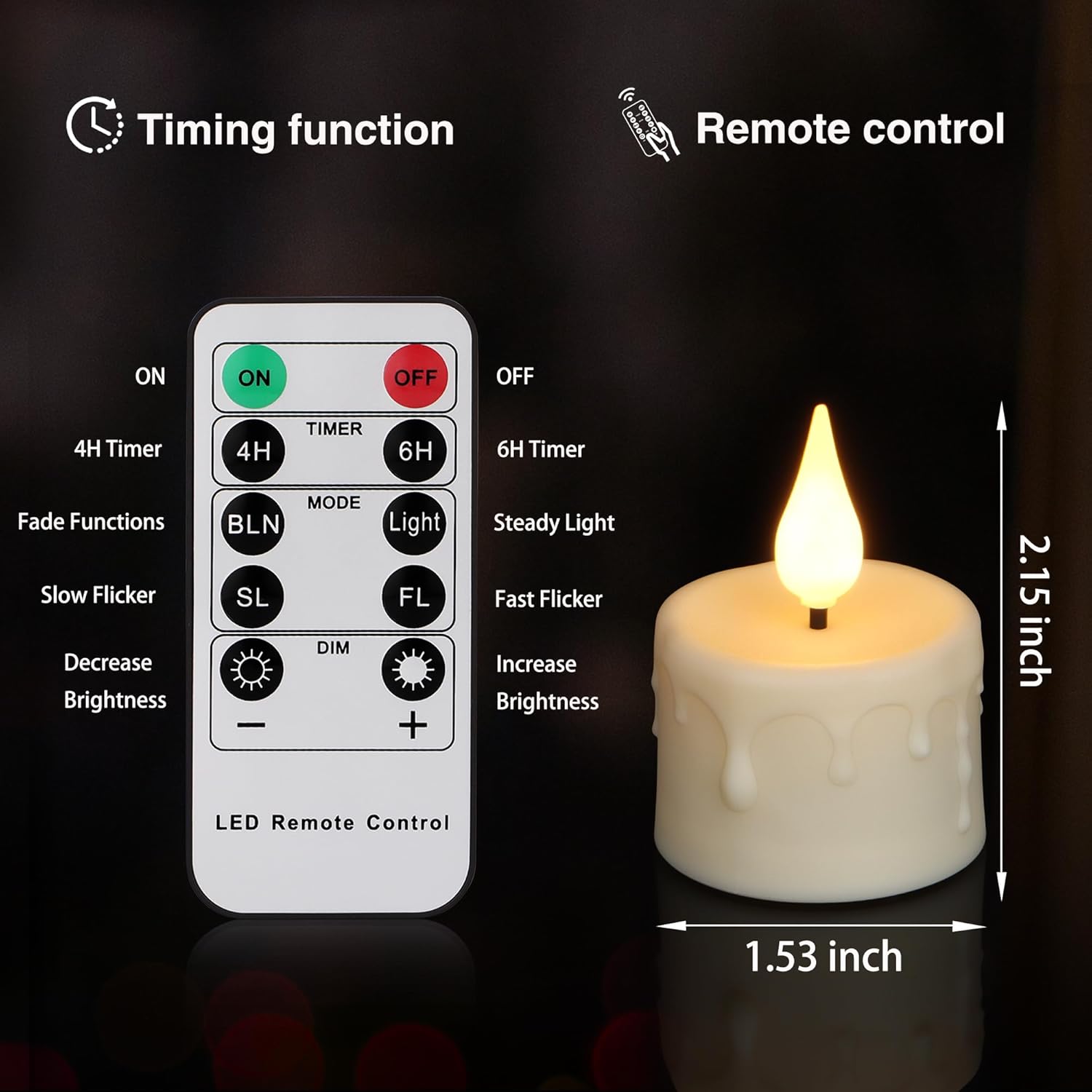 yunsheng 12PCS Rechargeable LED Tea Lights Candles with Remote, 3D Wick Flickering Flameless Votive Candles with 4/6H Timer, Warm White Electric Fake Candles with 2USB Charging Cable, Home Decor - Image 3