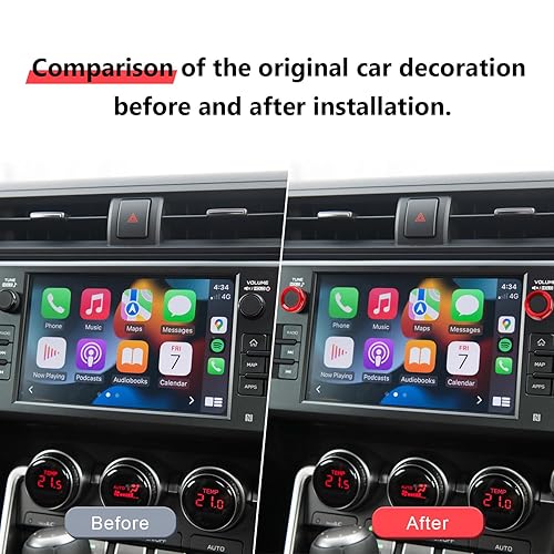 Miniatura 2 de Auovo Cubierta de perilla de audio compatible con Subaru BRZ para Toyota GR86 2022 2023, accesorios interiores, anillos de interruptor de perilla de