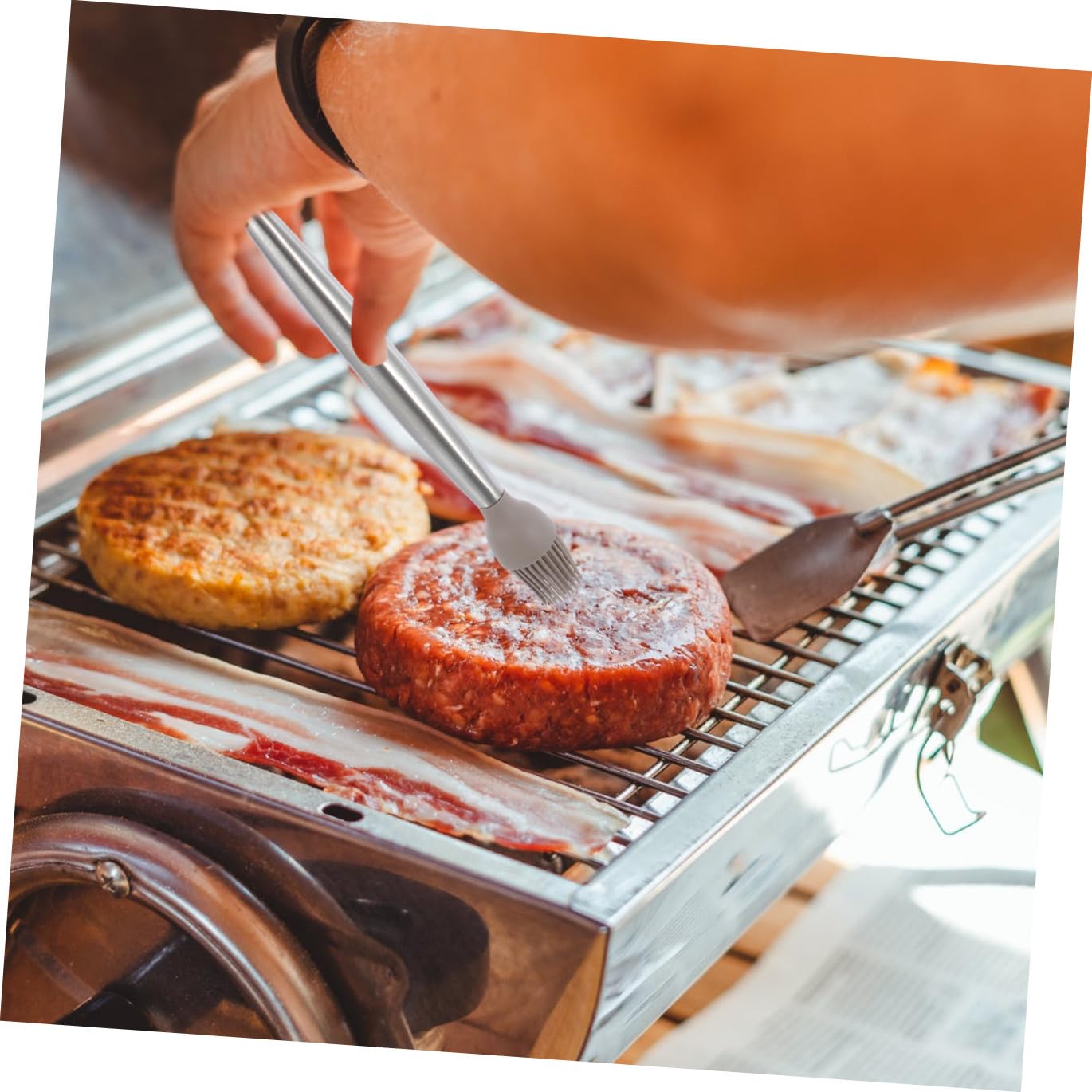 Stainless Steel Silicone Basting Brush for Grill and Pan