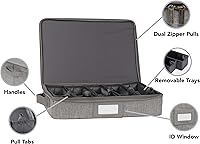 Vista 4 de Covermates Keepsakes - Caja de almacenamiento de cubiertos, apilable, asas reforzadas, almacenamiento de porcelana, gris jaspeado