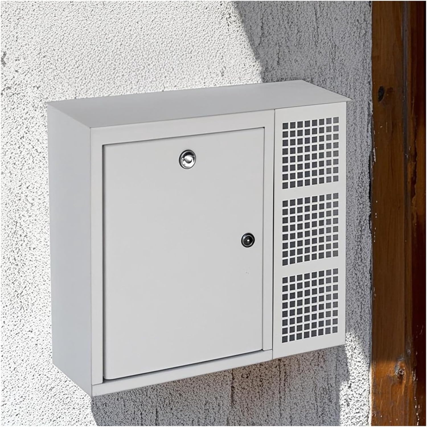 Locking White Galvanized Sheet Mailbox with Sound Deadening Mat and Sliding Slot Mailboxes Domestic Wall Mounted Parcel Boxes with Newspaper Barrels