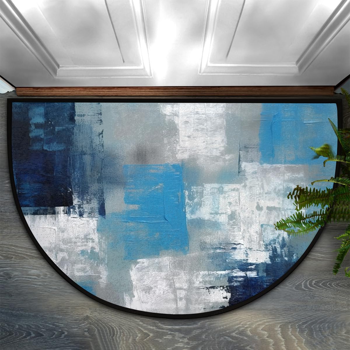 Half Round Door Mat Flag British Retro Non-Slip Soft Semi Circle Rug Washable Half Moon Welcome Entrance Doormat for Outdoor Indoor Floor Indoor Bedroom Bathroom Home Kitchen Decor