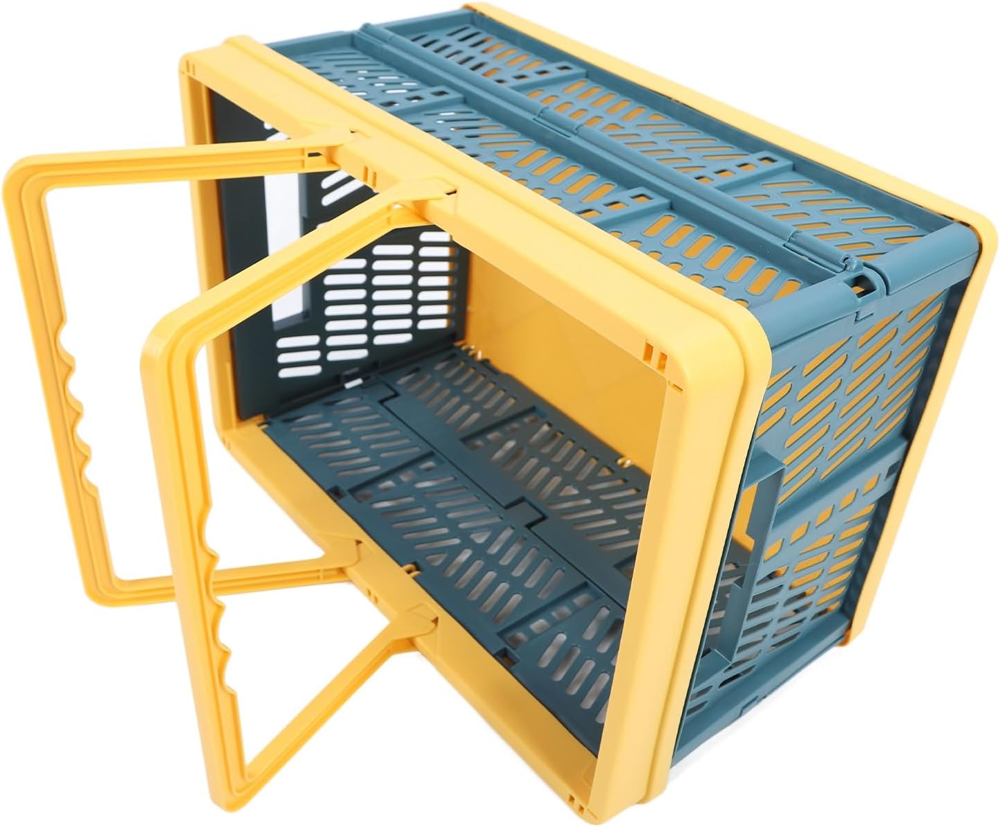 VINGVO Portable Collapsible Shopping Basket for Shoppers, Campers (Yellow