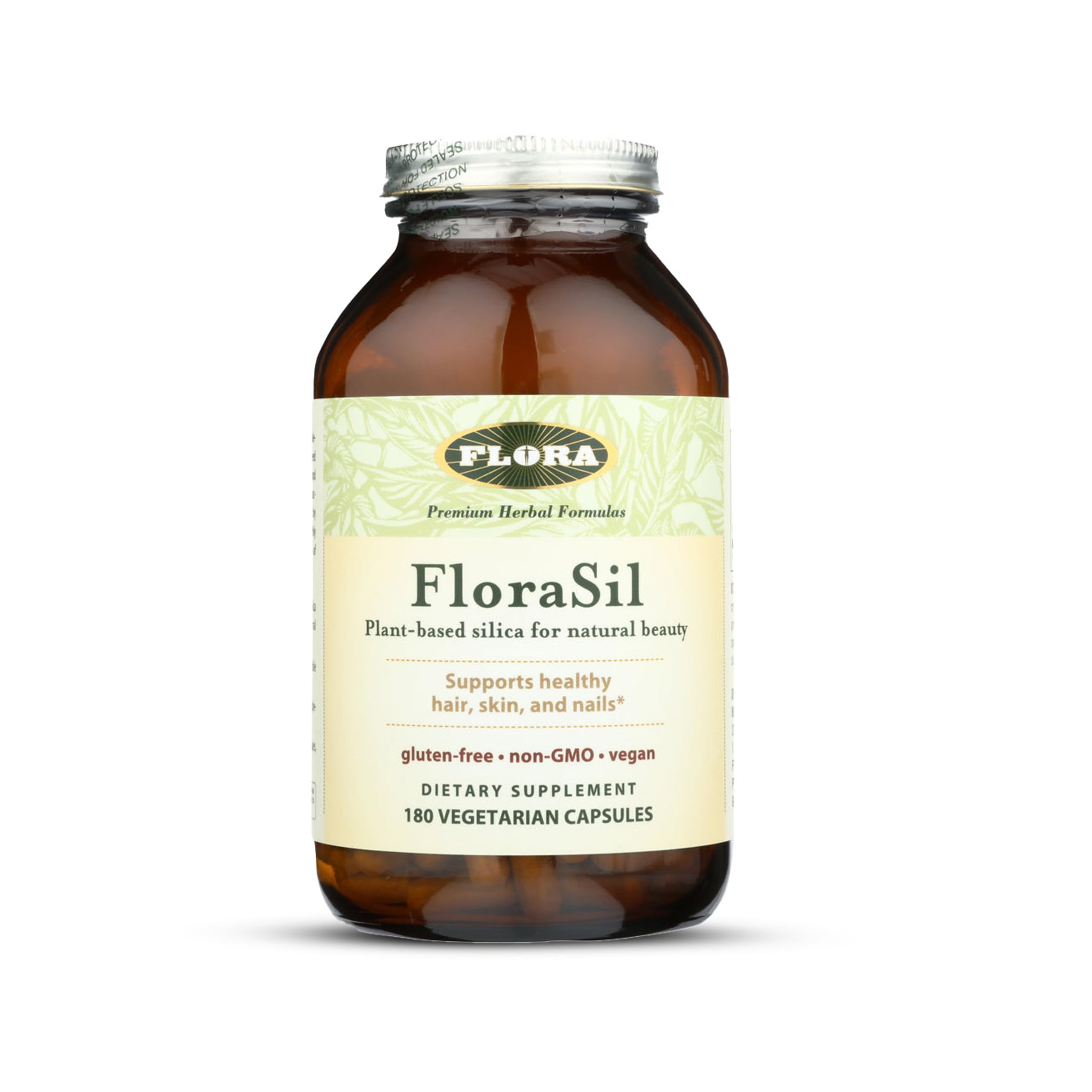 Flora FloraSil 180 Veg Capsules - Silica Supplement with Horsetail Extract for Healthy Hair, Skin, and Nails* - Supports Collagen Formation