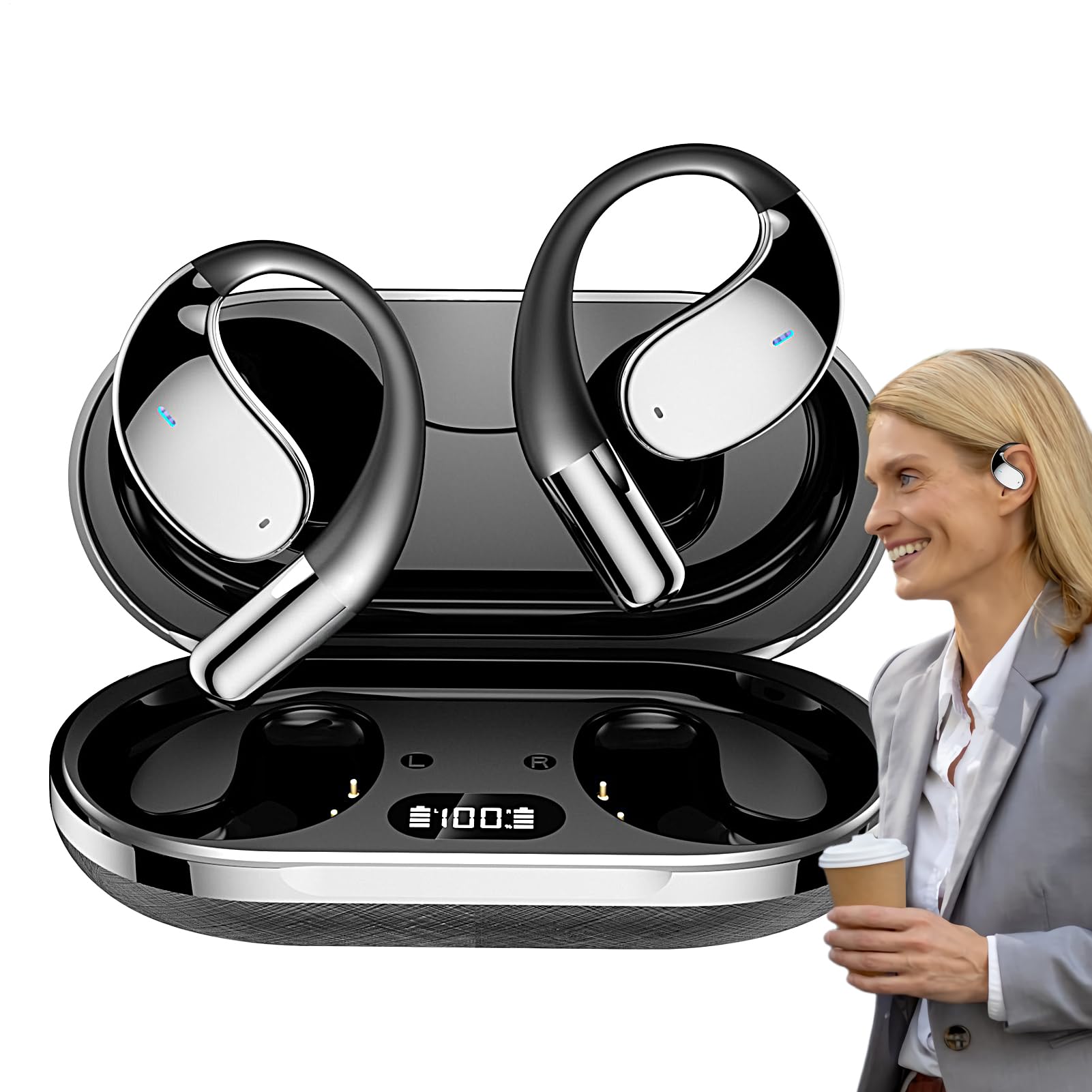 Auricolari Traduttore Con Intelligenza Artificiale In Reale, Cuffie Con Traduzione In 144 Lingue, Cuffie Wireless Con Precisione Elevata E Voce HD, Dispositivo Interprete Per Conversazioni In Reale
