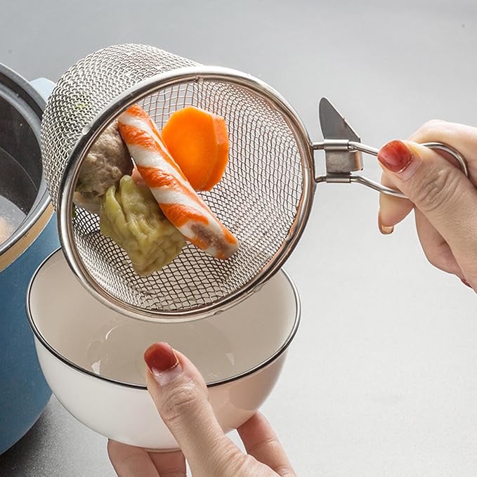 Cesta para freír con mango de acero inoxidable 4.33in miniatura 2