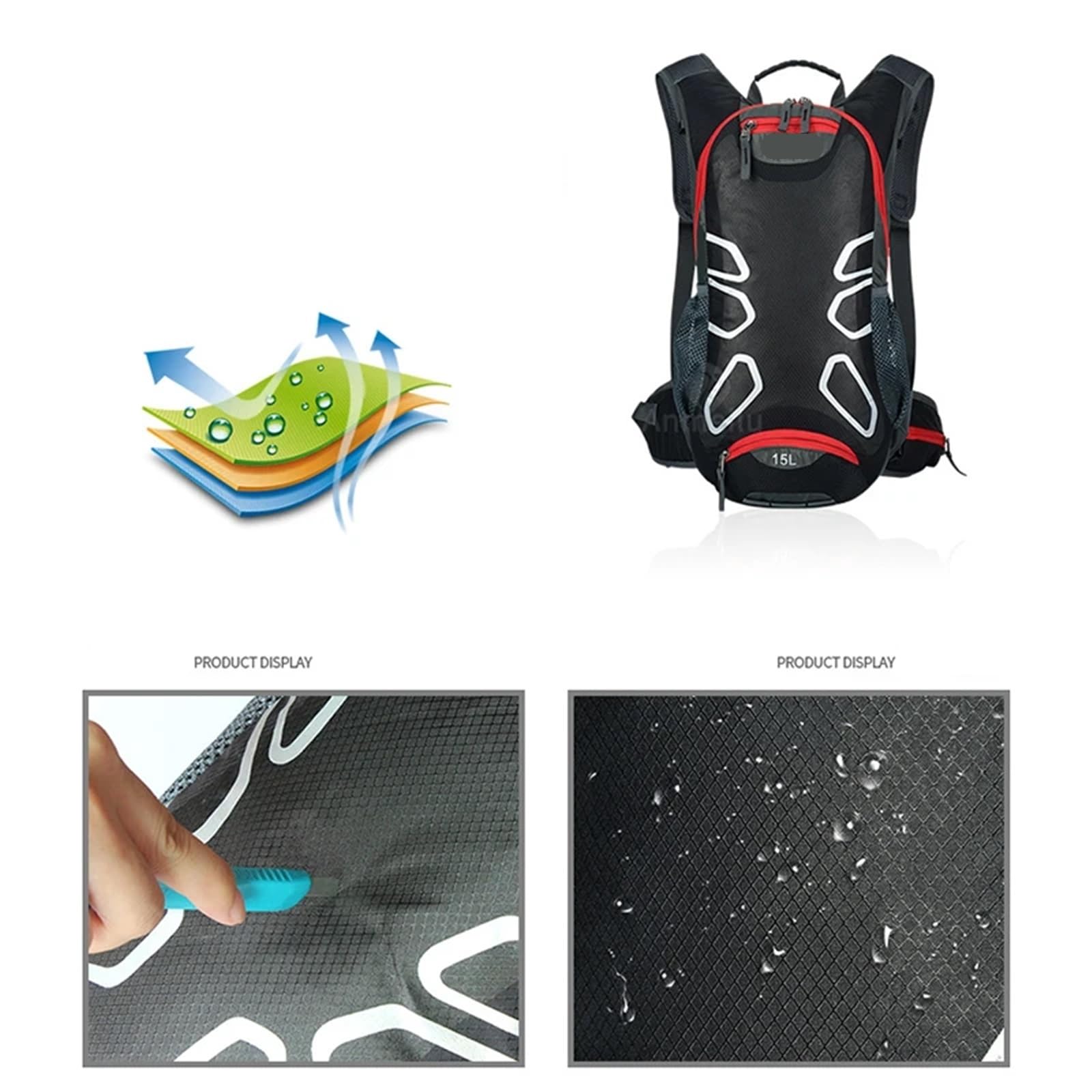 Zaino da Ciclismo Zaino da Esterno Impermeabile Pacchetto da Corsa Borsa da Ciclismo for Moto Zaino da Bici per La Bicicletta(Red)