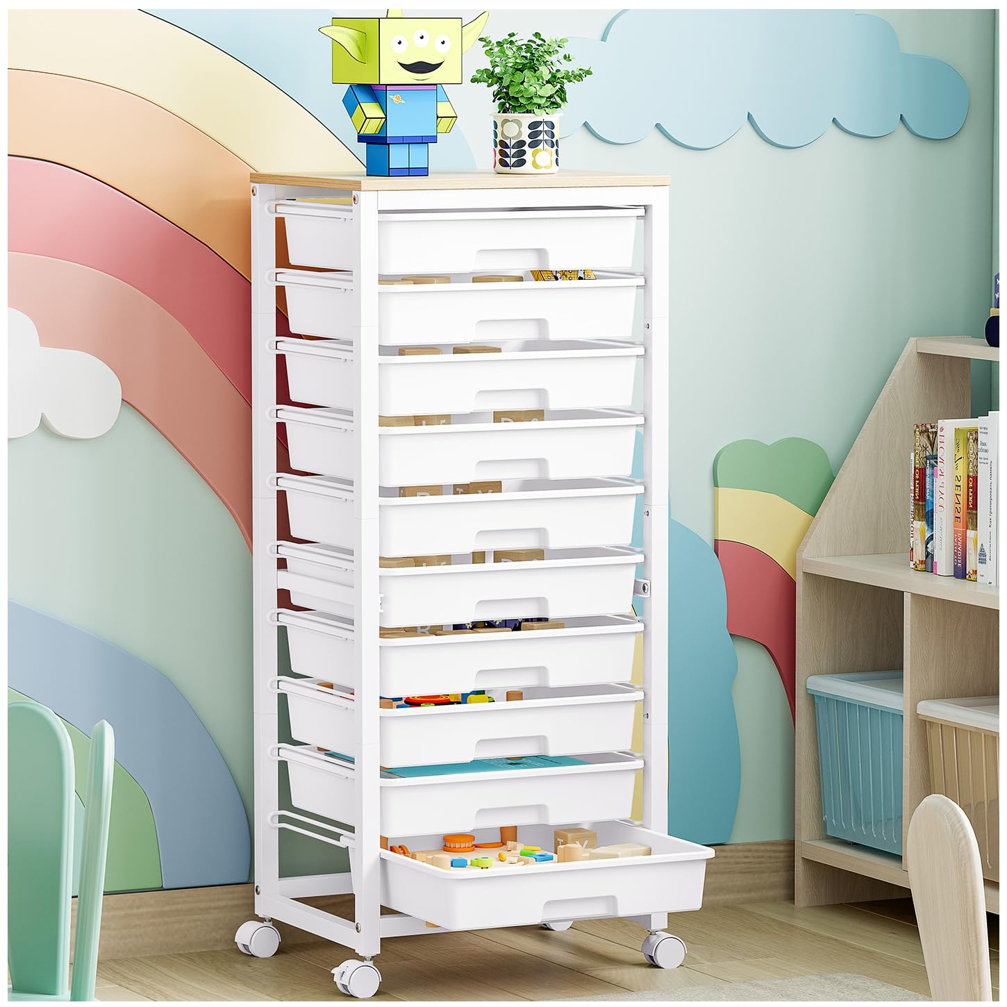 SYkiariol Rolling Cart with Drawers