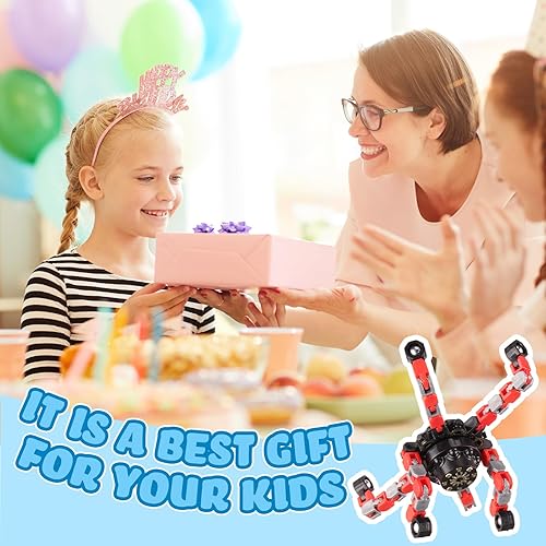 Miniatura 7 de Zhanmai 120 Pcs Funny Sensory Fidget Toys Transformable Fingertip DIY Deformation Gyro Toy Spinner Chain Robot Finger Toy Deformed Mechanical