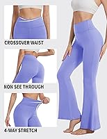 Vista 42 de ZOOSIXX Pantalones de yoga acampanados para mujer, leggings cruzados suaves con corte de bota Azul (Dusty Blue)