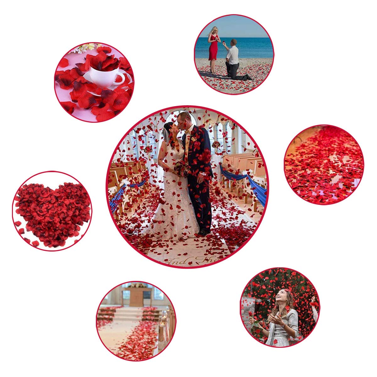 Pétales de roses rouges - décoration Mariage - Saint Valentin pas cher Pétales de roses rouges - décoration Mariage - Saint Valentin pas cher