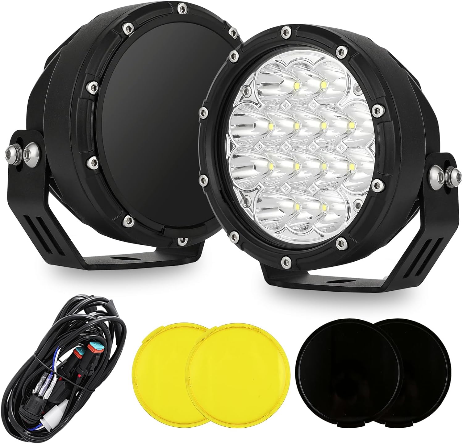 BIGLION.X 5 Inch Round Offroad Lights 2PCS 160W LED Spot Beam Light LED Work Light Driving Light Fog Light for Truck 4x4 Pickup SUV ATV UTV